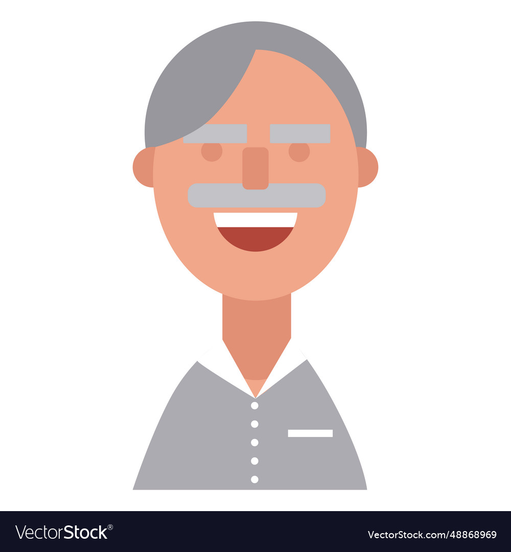 Grandpa cheerful mustache Royalty Free Vector Image