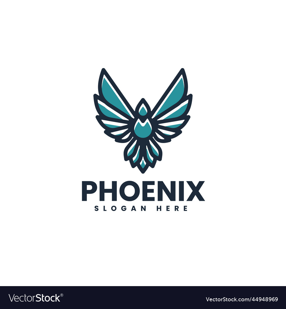 Logo Phönix einfache Maskottchen Stil