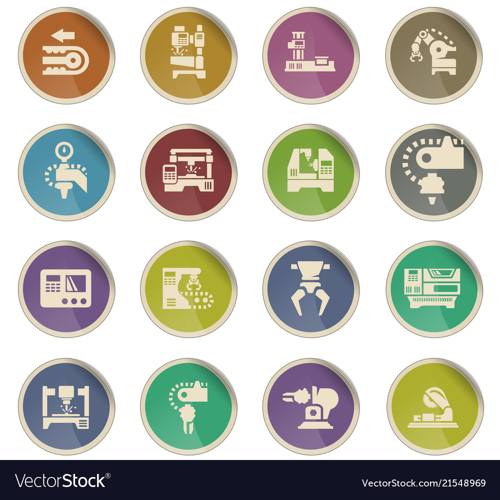 Machine tools icon set
