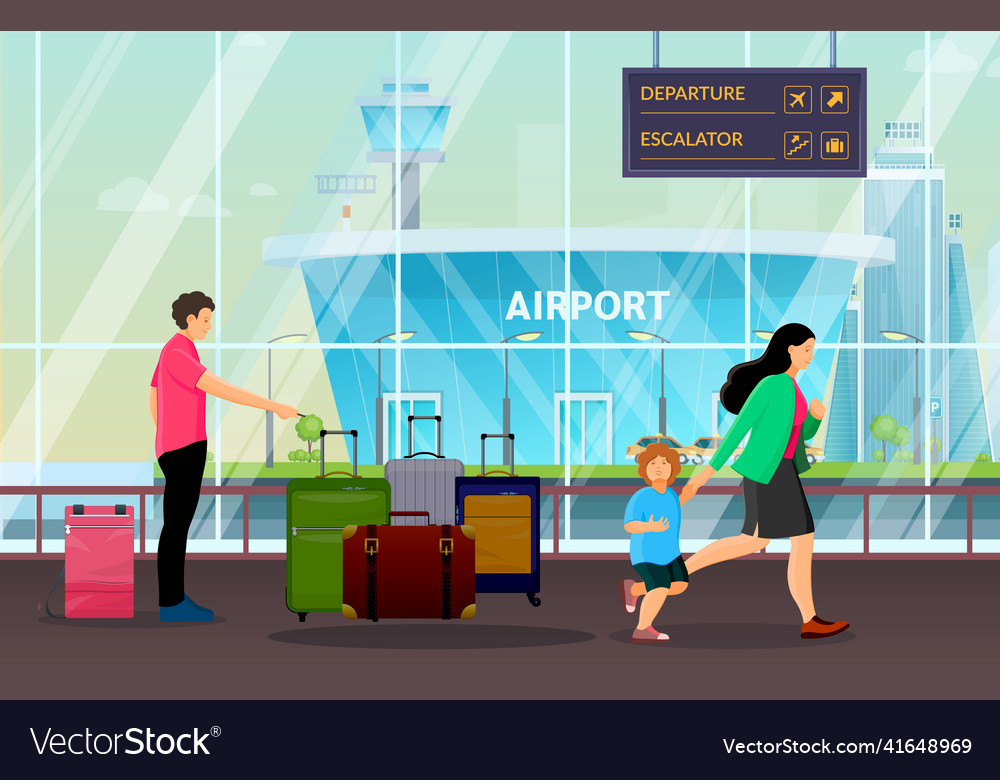 Passenger group people together waiting Royalty Free Vector