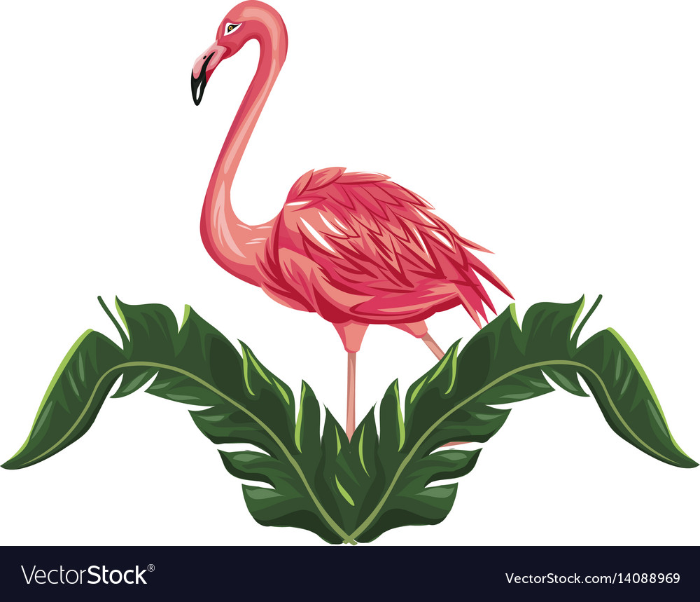 Pink flamingo icon