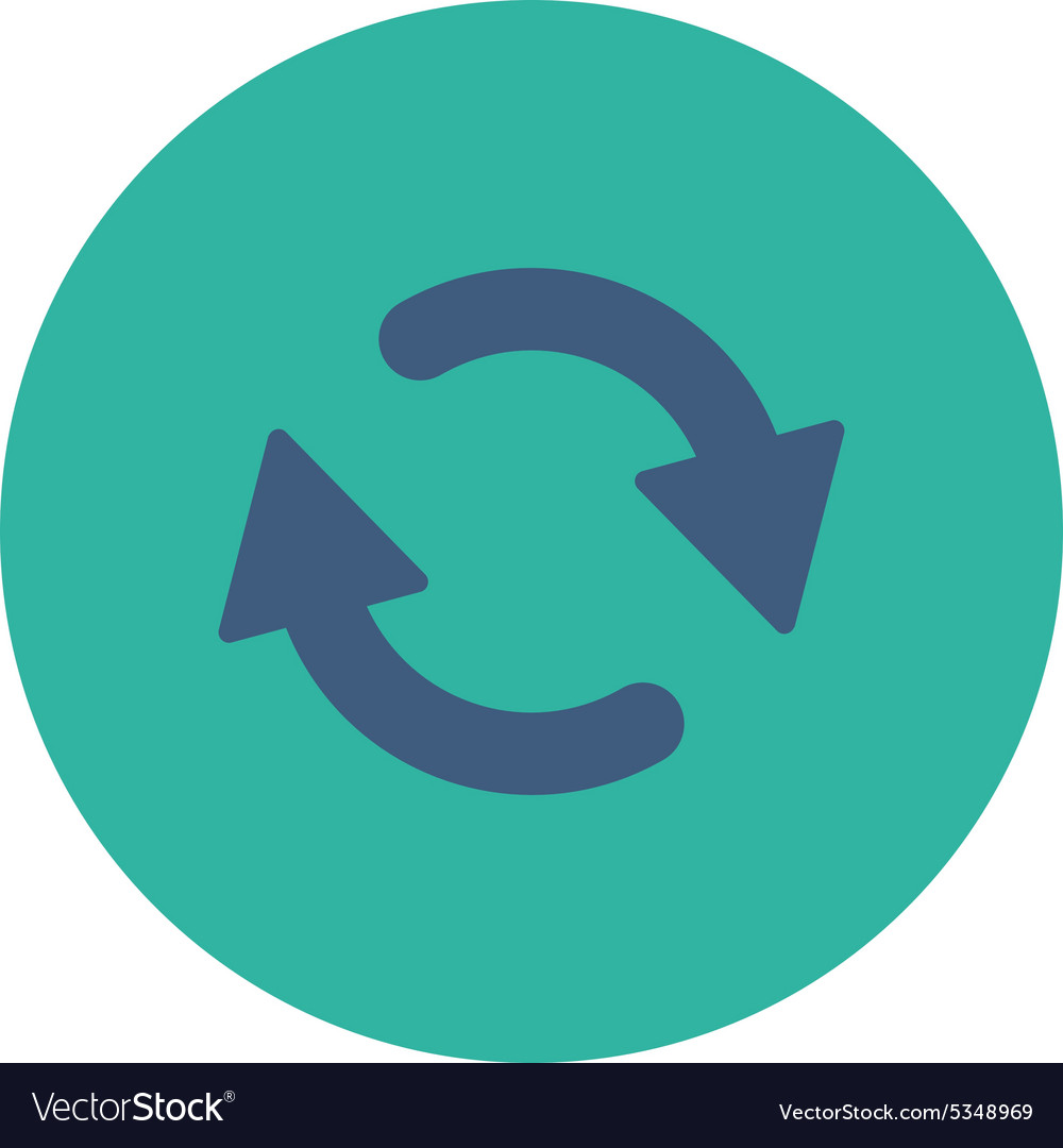 Refresh flat cobalt and cyan colors round button