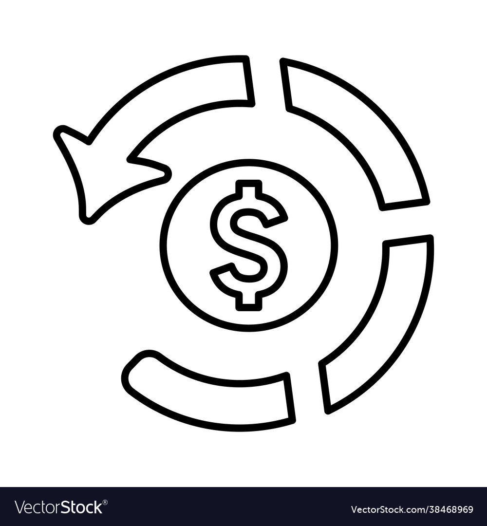 Refund restore money back outline icon line art