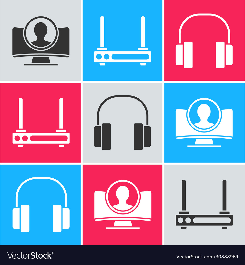 Set create account screen router and wi-fi signal vector image Set create account screen router and wi-fi signal