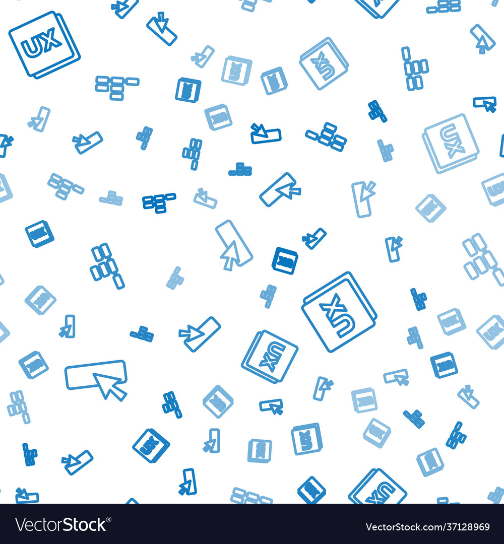 Set line ui or ux design and site map on seamless vector image Set line ui or ux design and site map on seamless