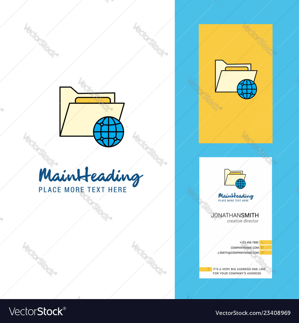 Shared folder creative logo and business card vector image Shared folder creative logo and business card