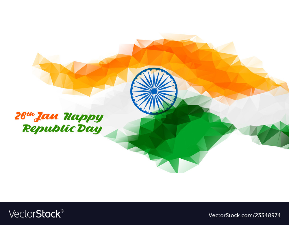 Abstract Indian Flag Design For Republic Day Vector Image