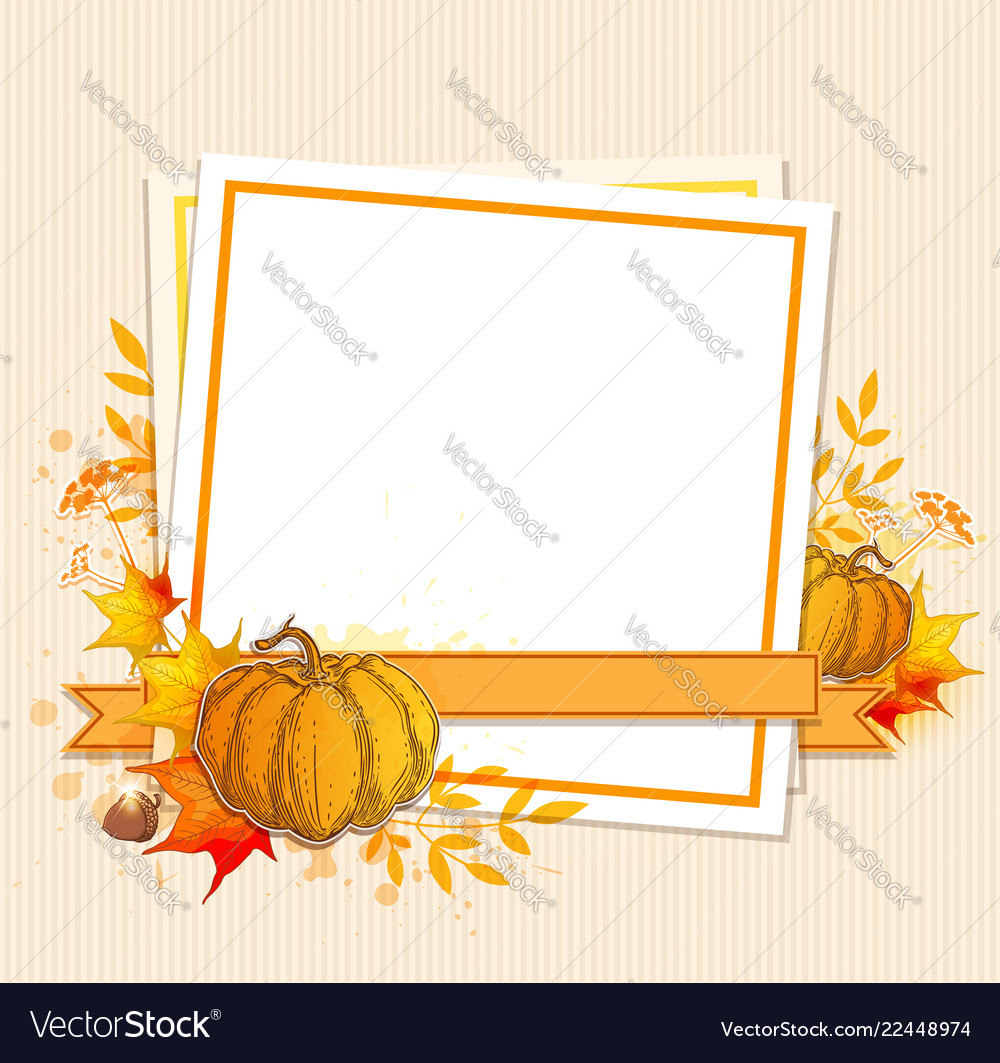 Autumn background with pumpkins