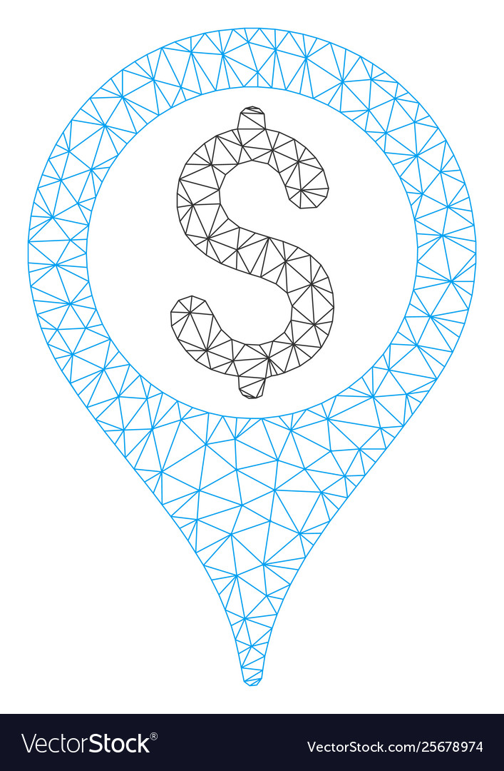 Bank map pointer mesh wire frame model vector image Bank map pointer mesh wire frame model