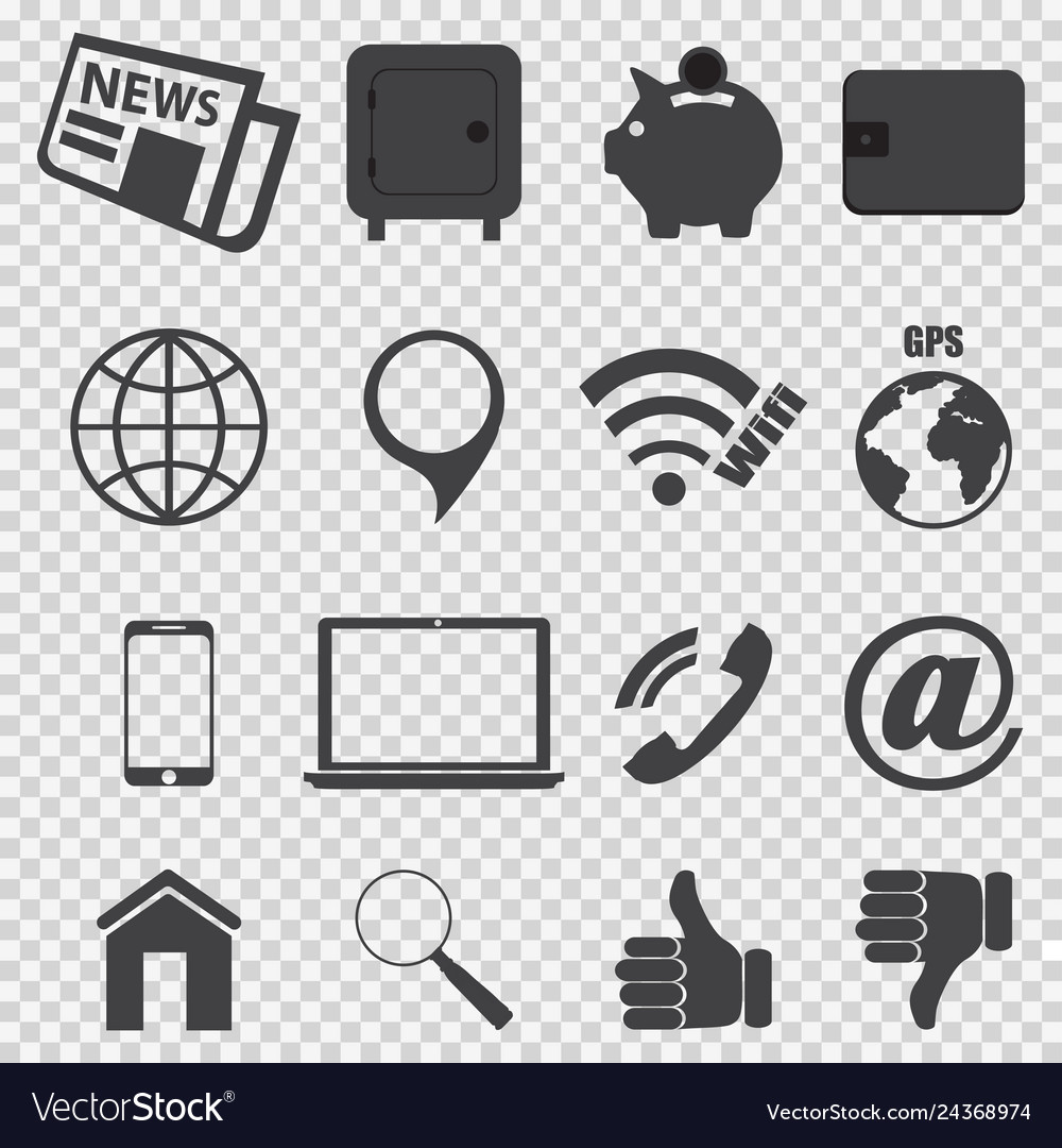 Business icons on the chess gray background