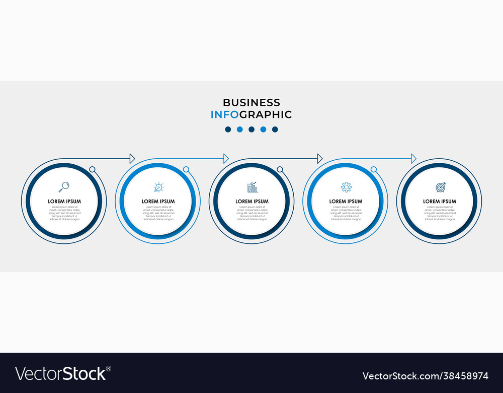 Business infographics presentation with 5 steps