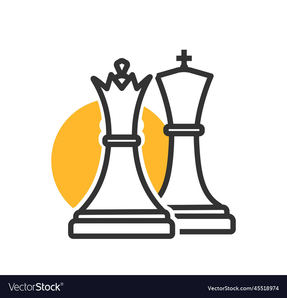 King and queen love chess Royalty Free Vector Image