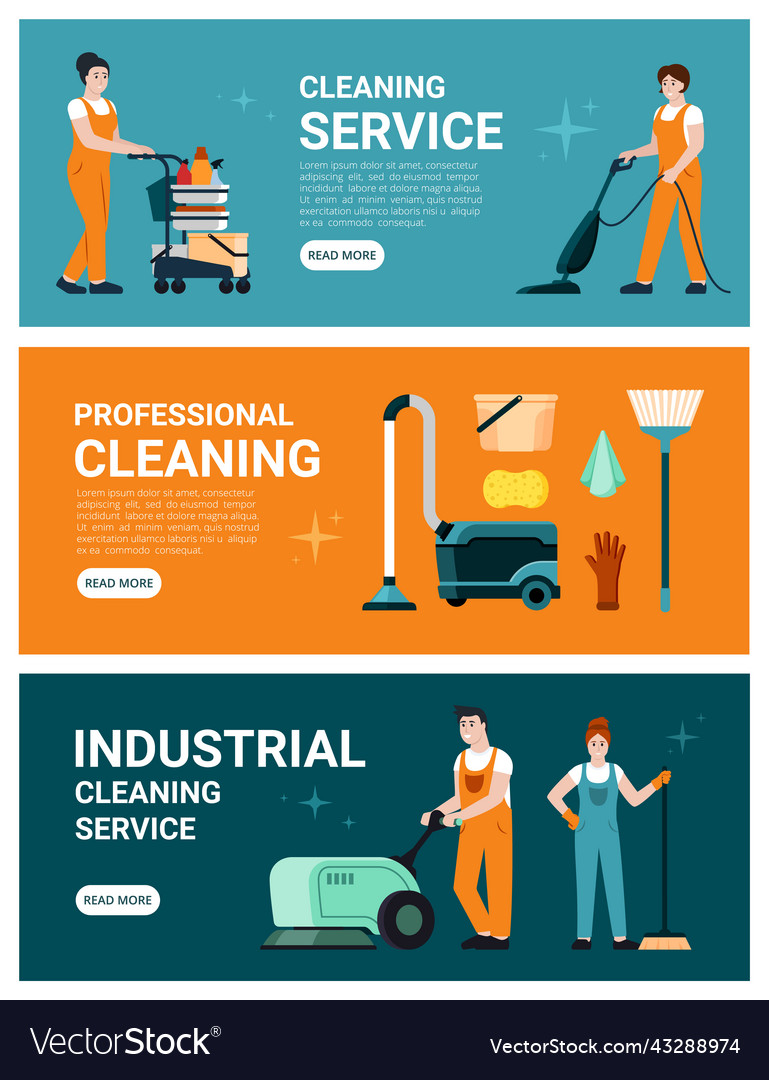 Cleaning service banners professional house Vector Image