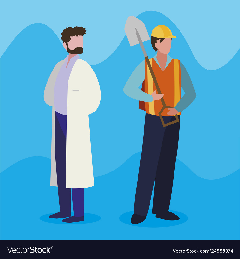 Couple professional workers characters