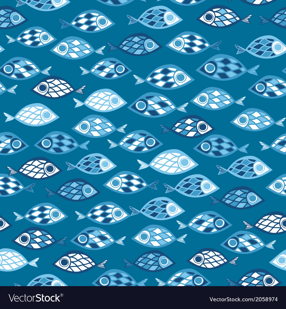 Fish pattern in abstract style Royalty Free Vector Image