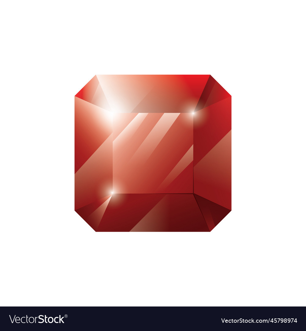 Gem precious stone game loot ui icon vector image Gem precious stone game loot ui icon