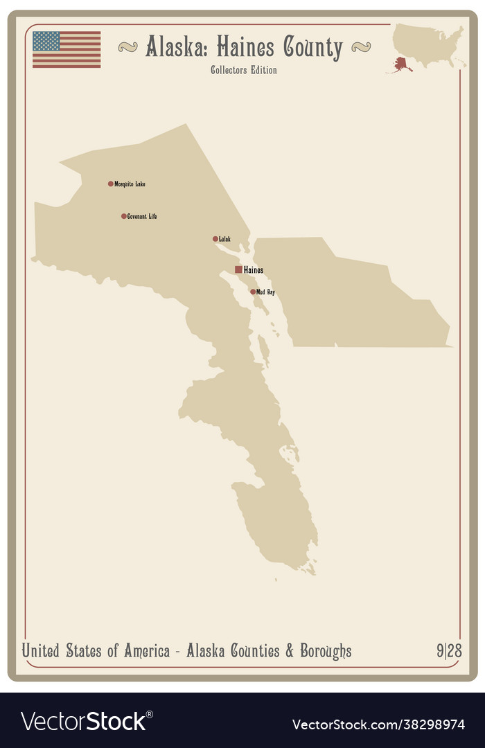 Haines County Alaska Karte Spielkarte