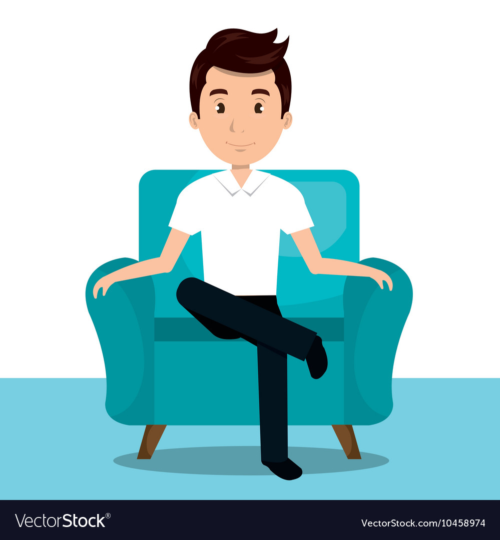 Man Relaxing on Sofa