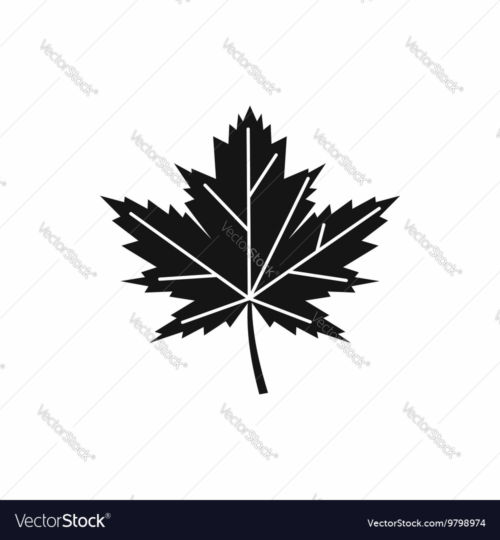 Maple leaf icon simple style Royalty Free Vector Image