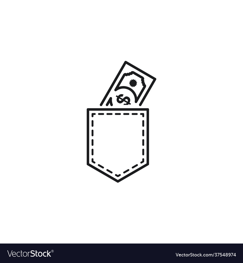 Money in pocket icon