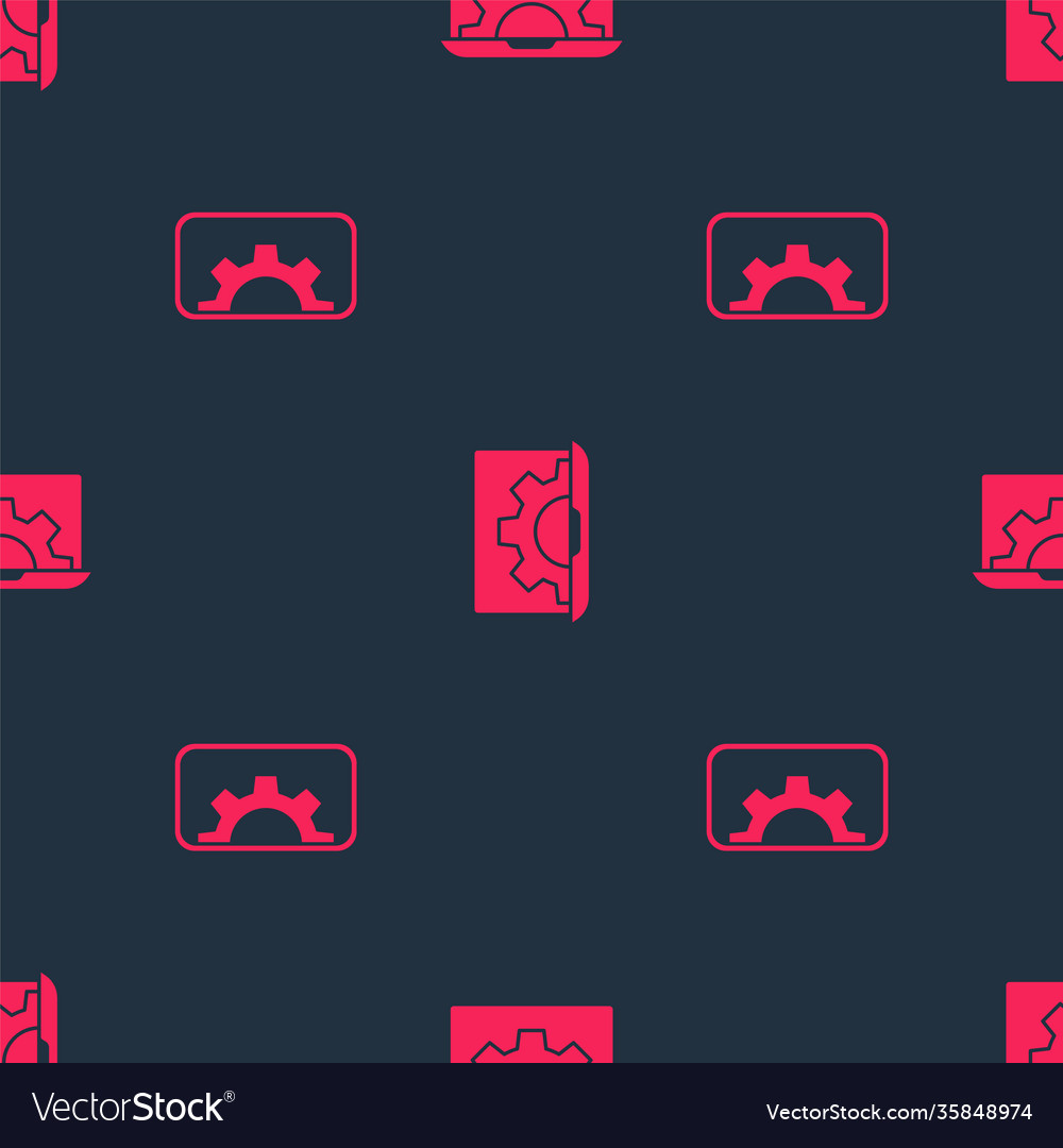 Set web development and on seamless pattern vector image Set web development and on seamless pattern