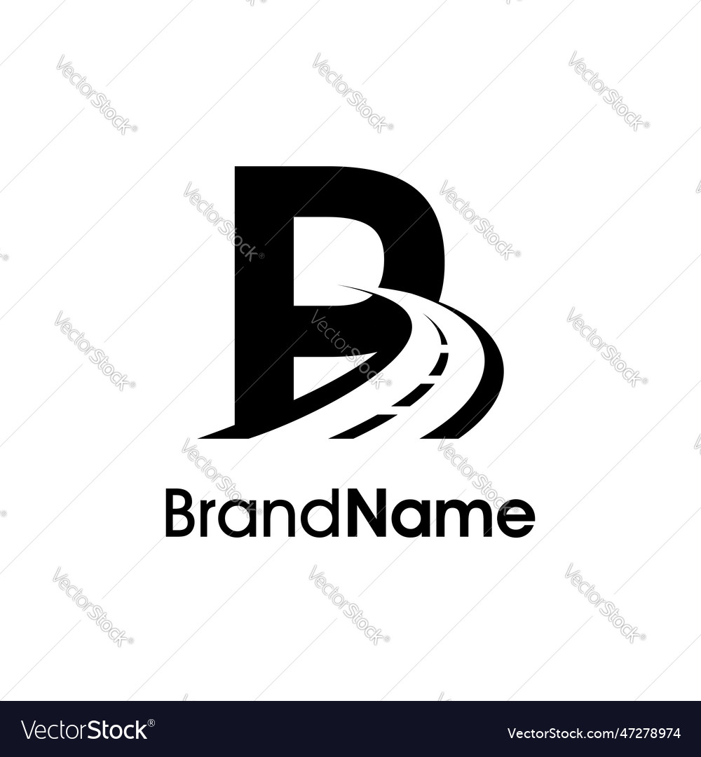 Simple initial b way logo vector image Simple initial b way logo