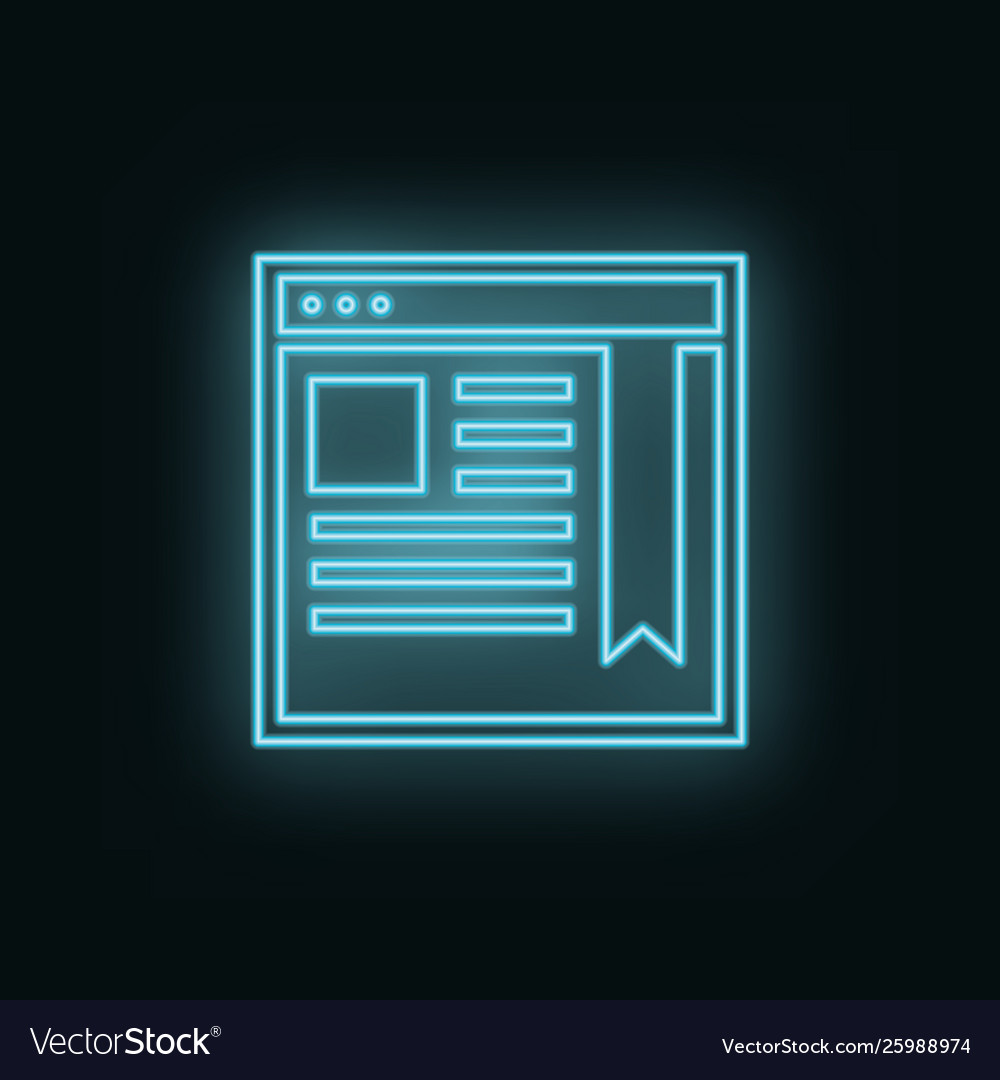 Site network neon icon web development vector image Site network neon icon web development