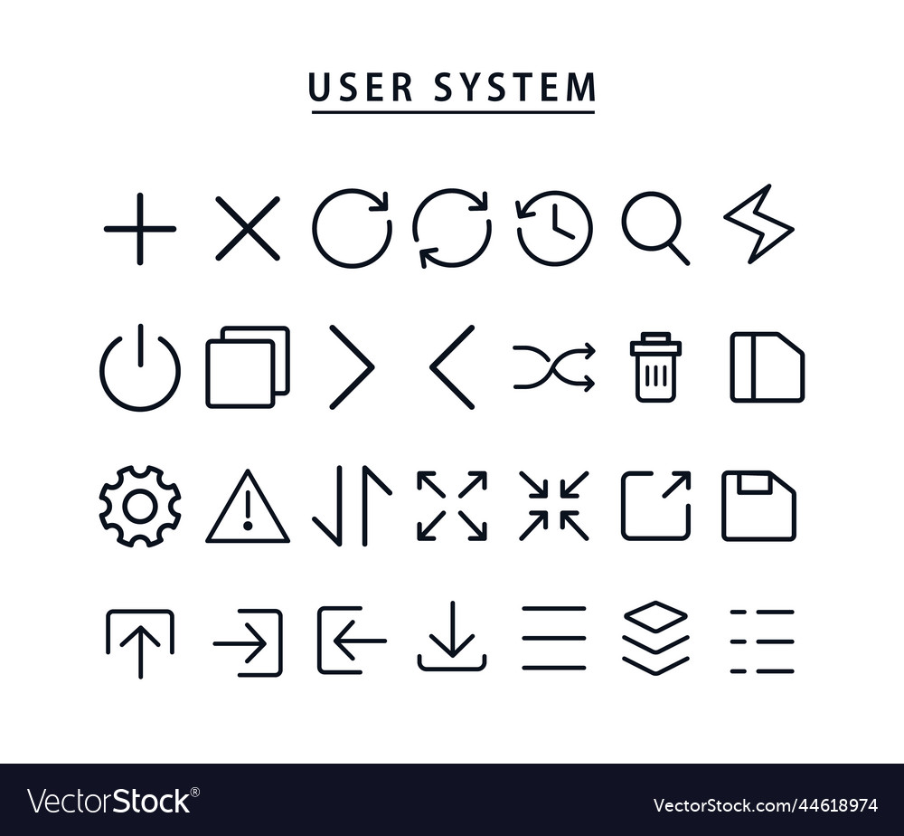 User interface thin line icons vector image User interface thin line icons