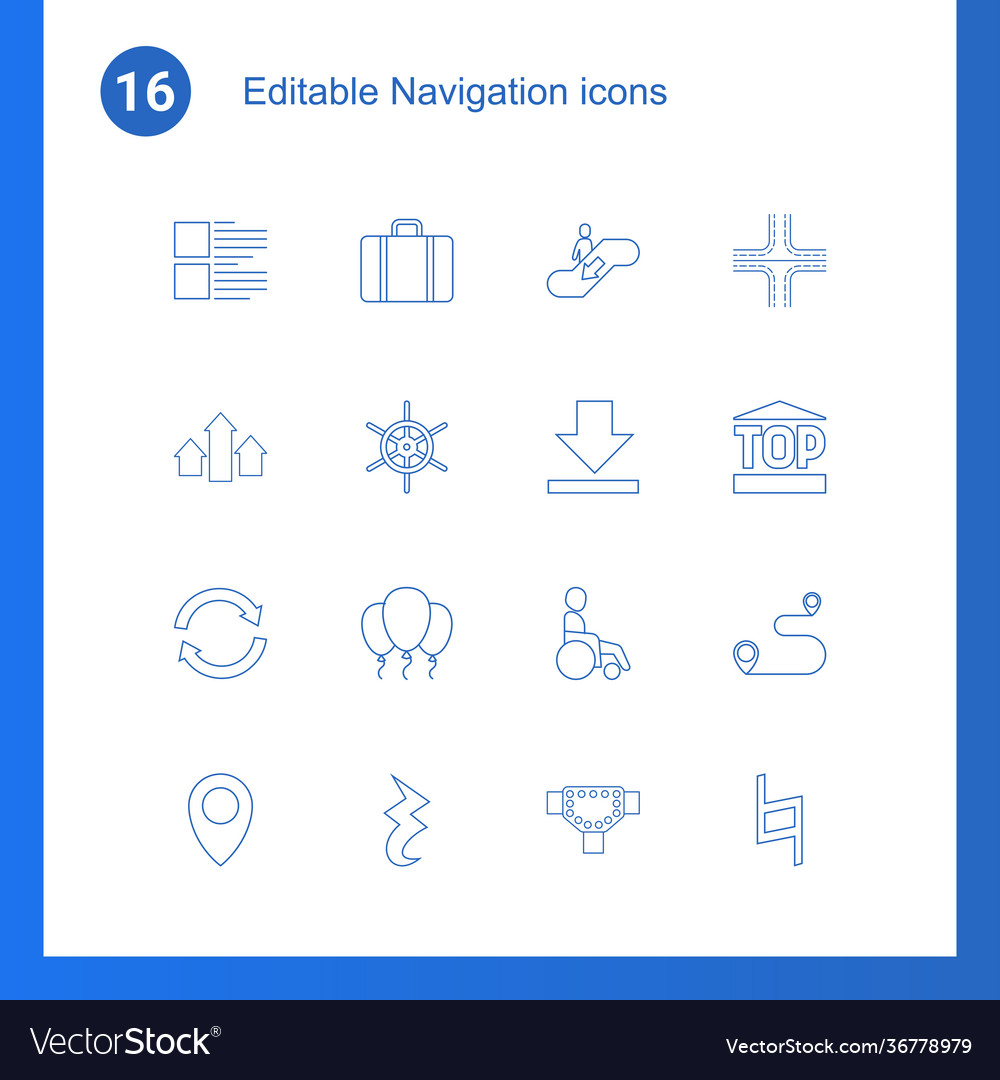 16 navigation icons vector image 16 navigation icons
