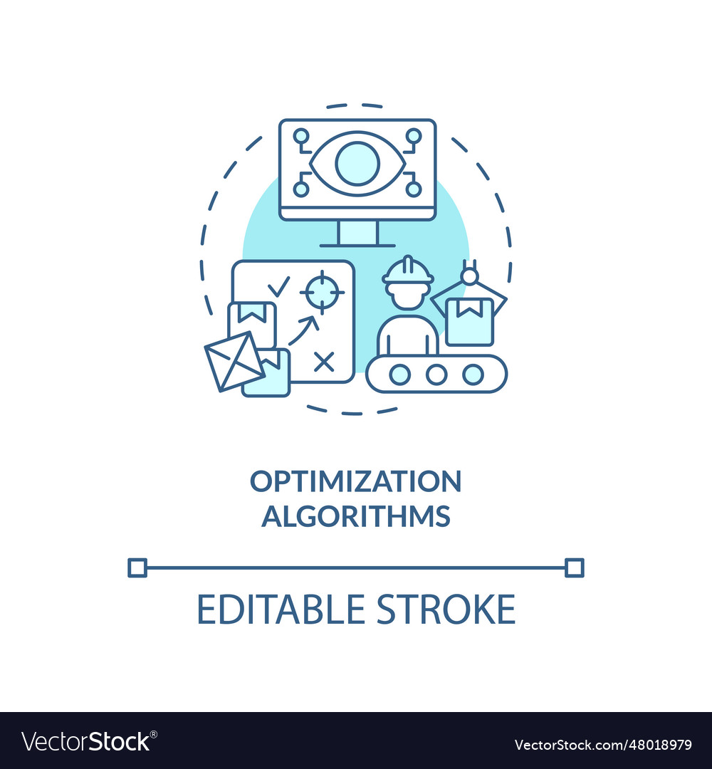 2d optimization algorithms line icon concept vector image 2d optimization algorithms line icon concept