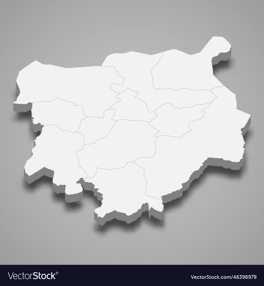 3d isometrische Karte von Chiquimula ist eine Provinz