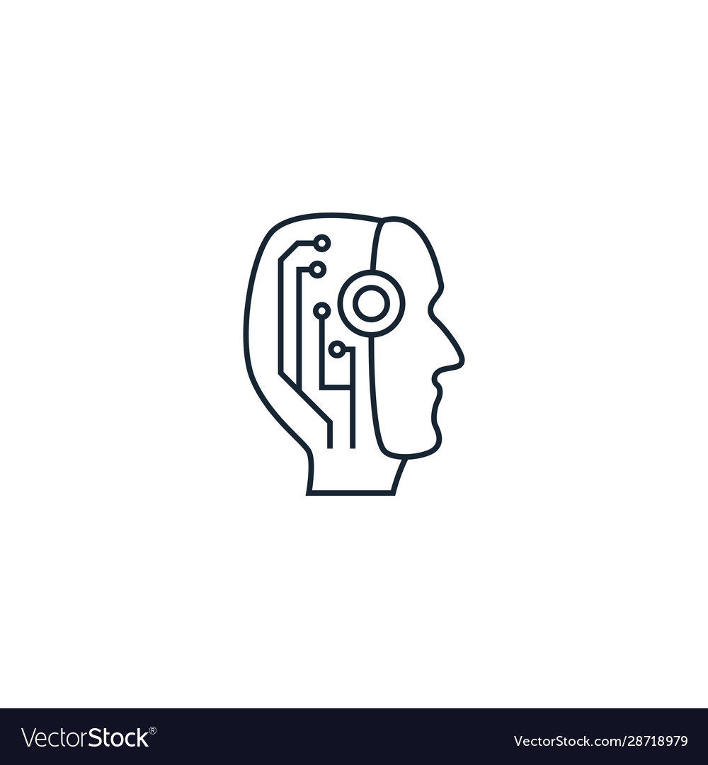 Ai robot creative icon from artificial