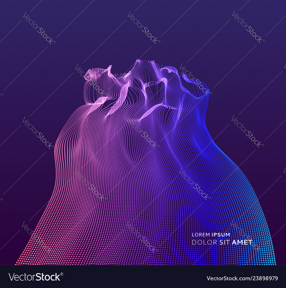 Array with dynamic emitted particles water splash Vector Image Array with dynamic emitted particles water splash