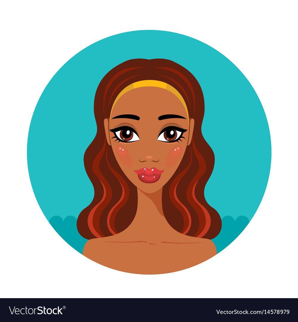 Beautiful Young African American Woman On Sea And Vector Image
