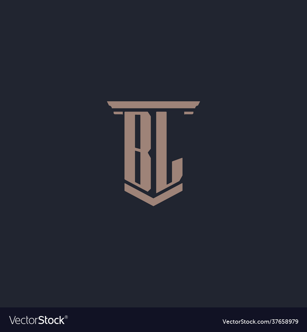 Bl initial monogram logo with pillar style design