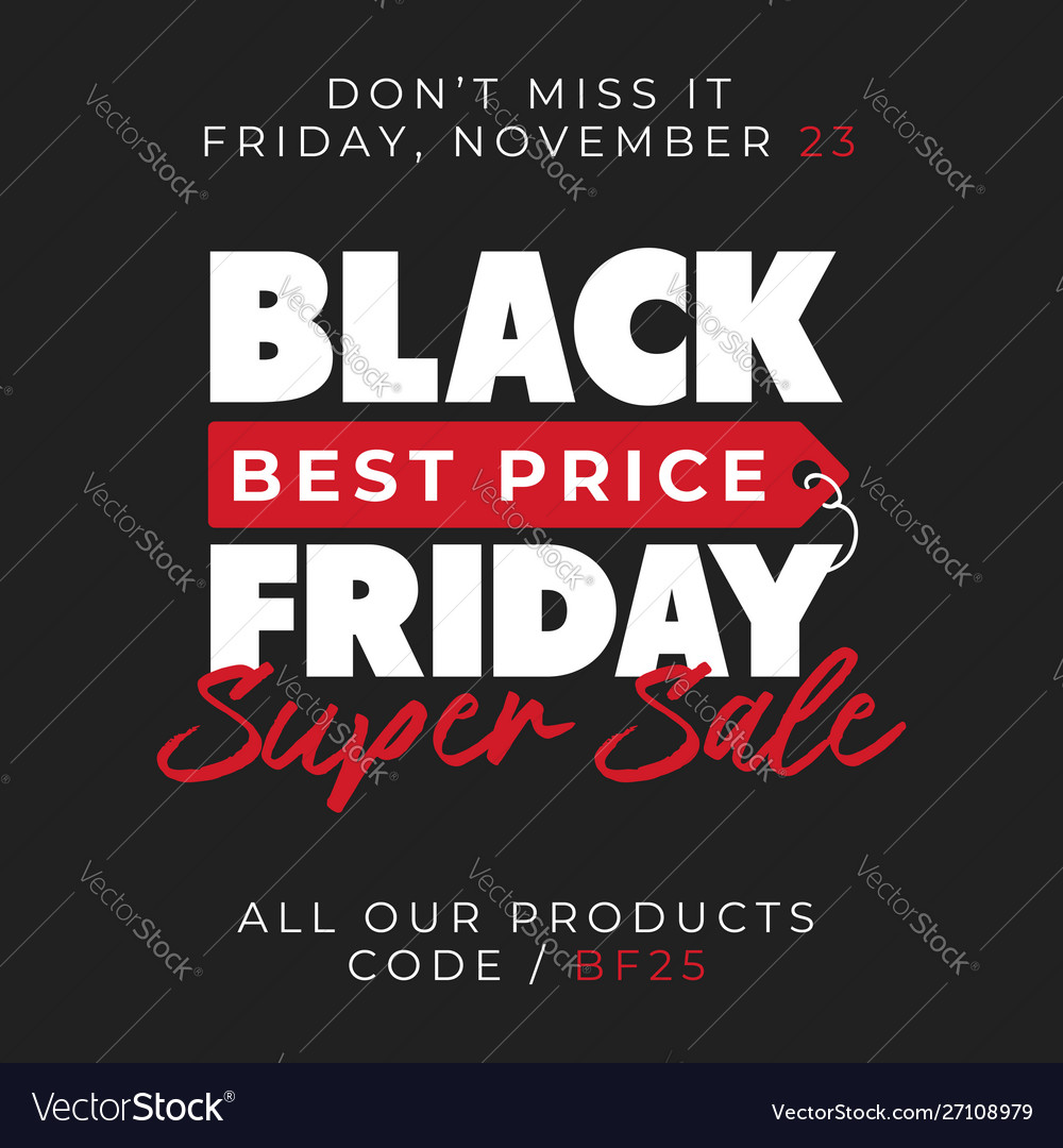 Black Friday Super Sale Banner Background Online Vector Image