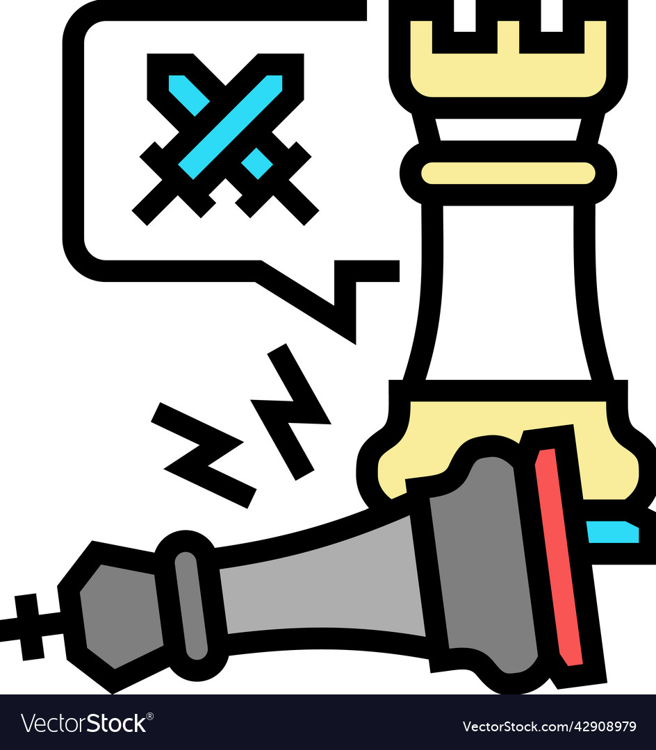 Checkmate game process color icon vector image Checkmate game process color icon