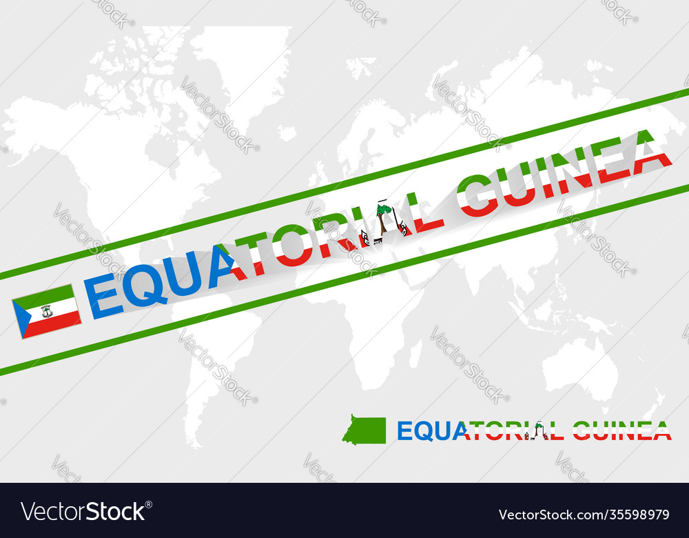 Equatorial guinea map flag and text