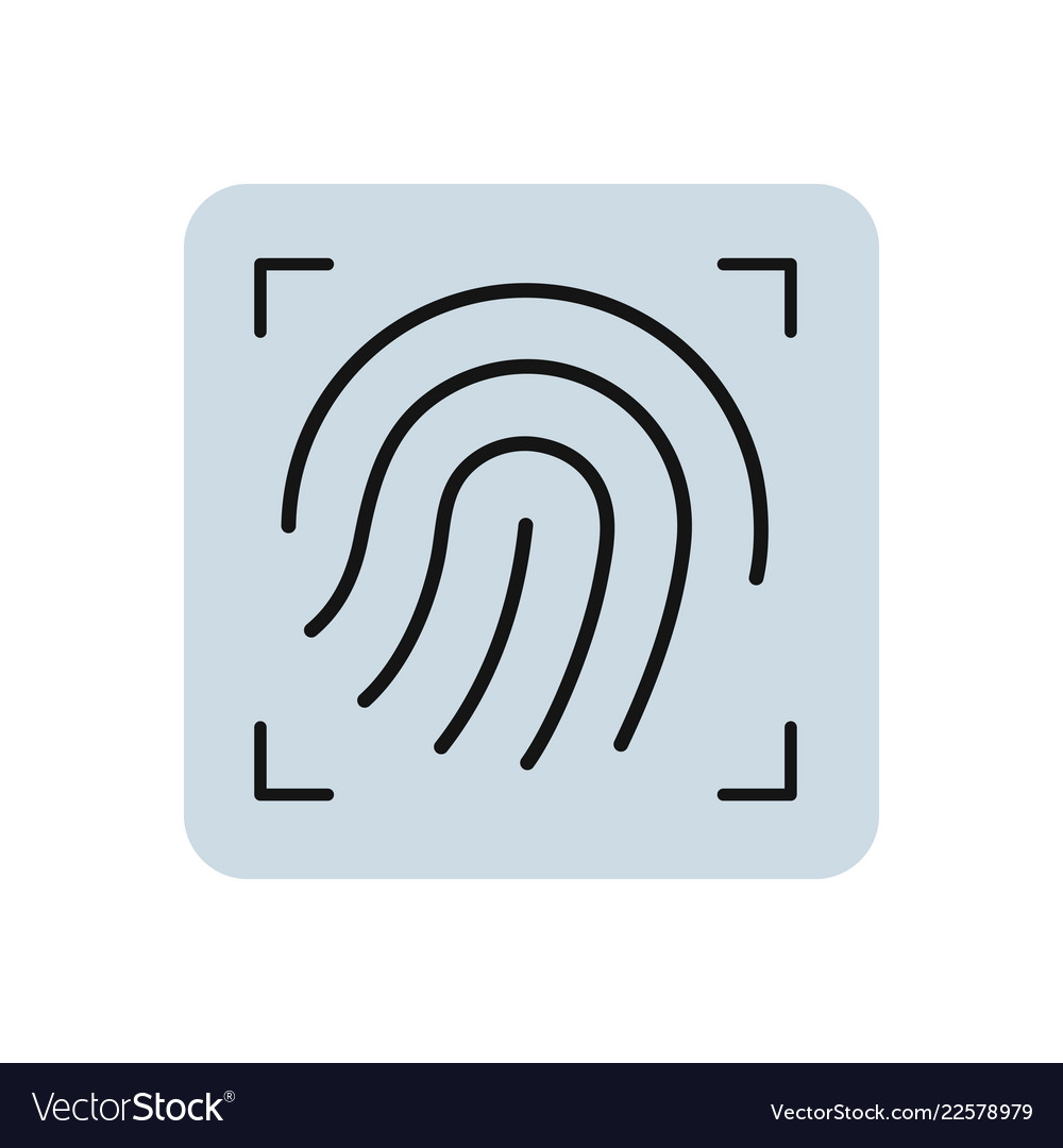 Fingerprint scaner simple app icon authentication vector image Fingerprint scaner simple app icon authentication
