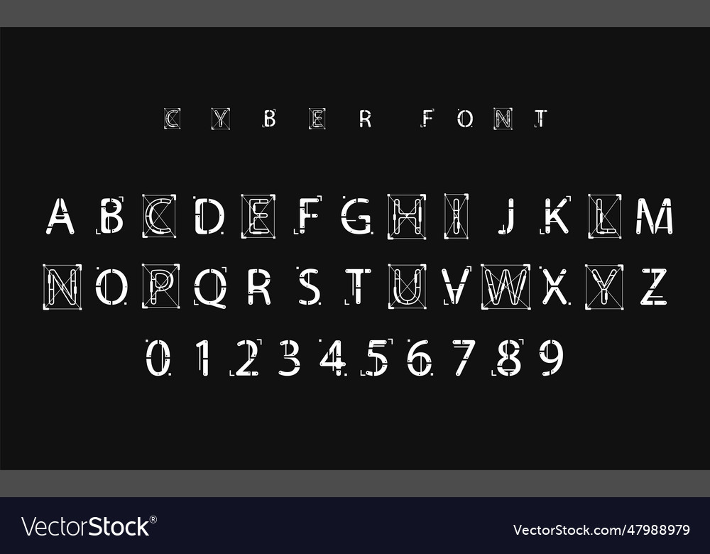 Futuristic font design letters and numbers Vector Image Futuristic font design letters and numbers