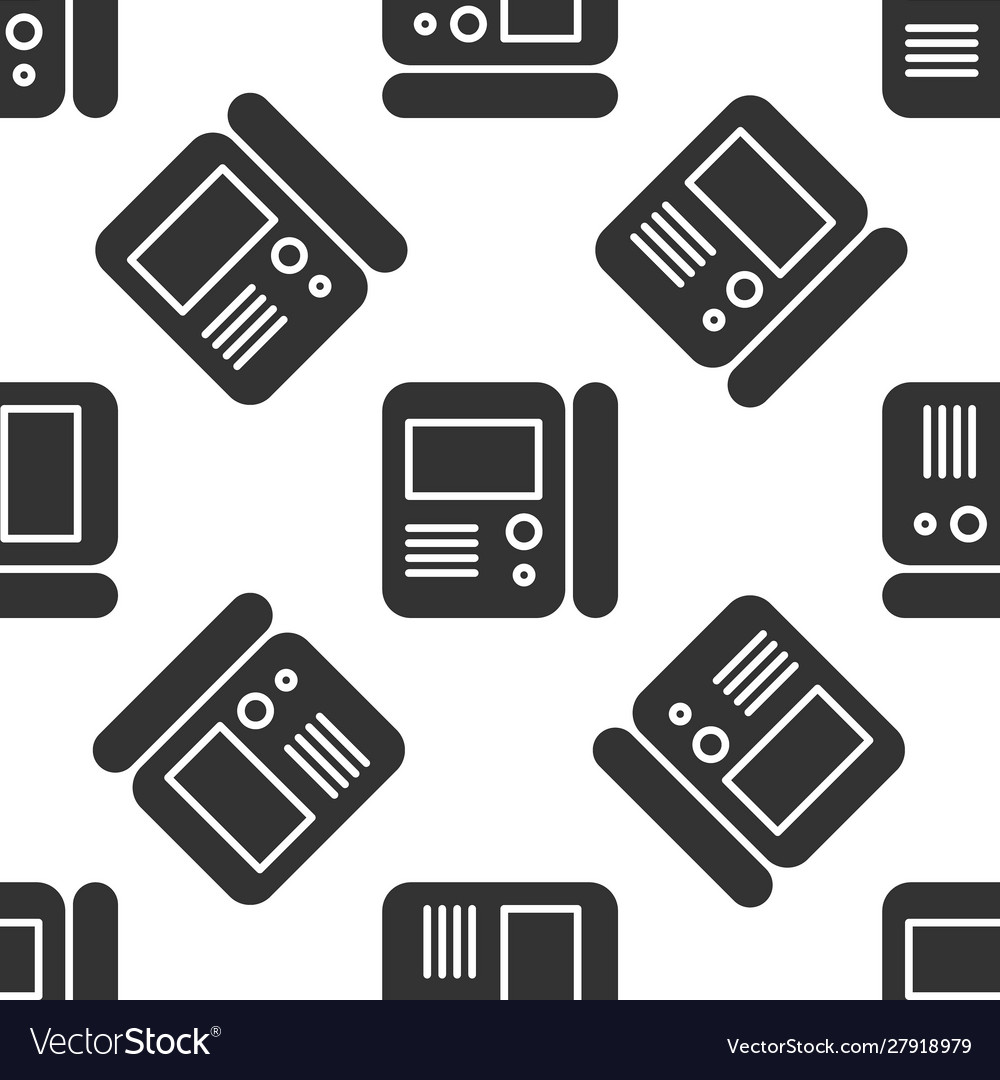 Grey house intercom system icon isolated seamless vector image Grey house intercom system icon isolated seamless
