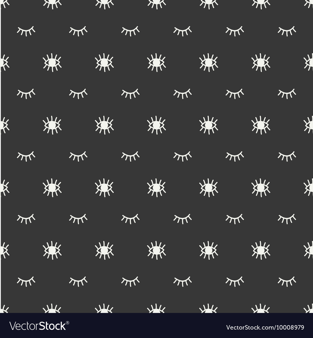 Hand drawn seamless pattern with open and close