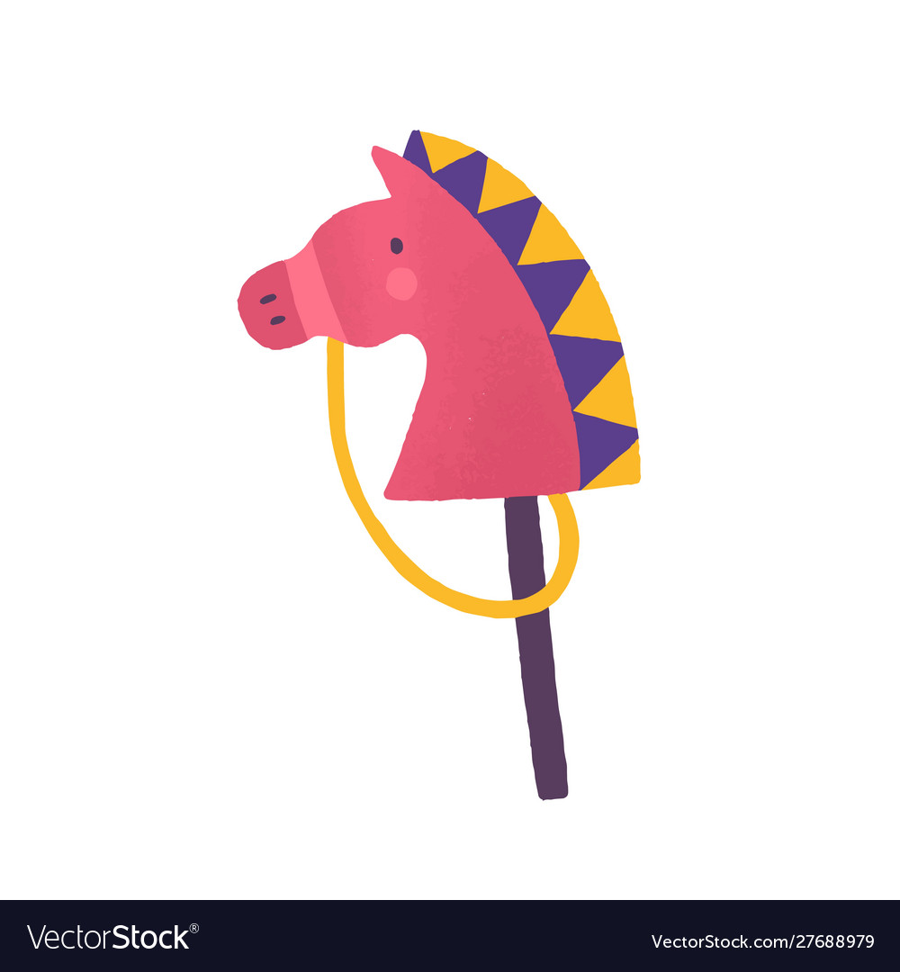 Horse on stick flat animal