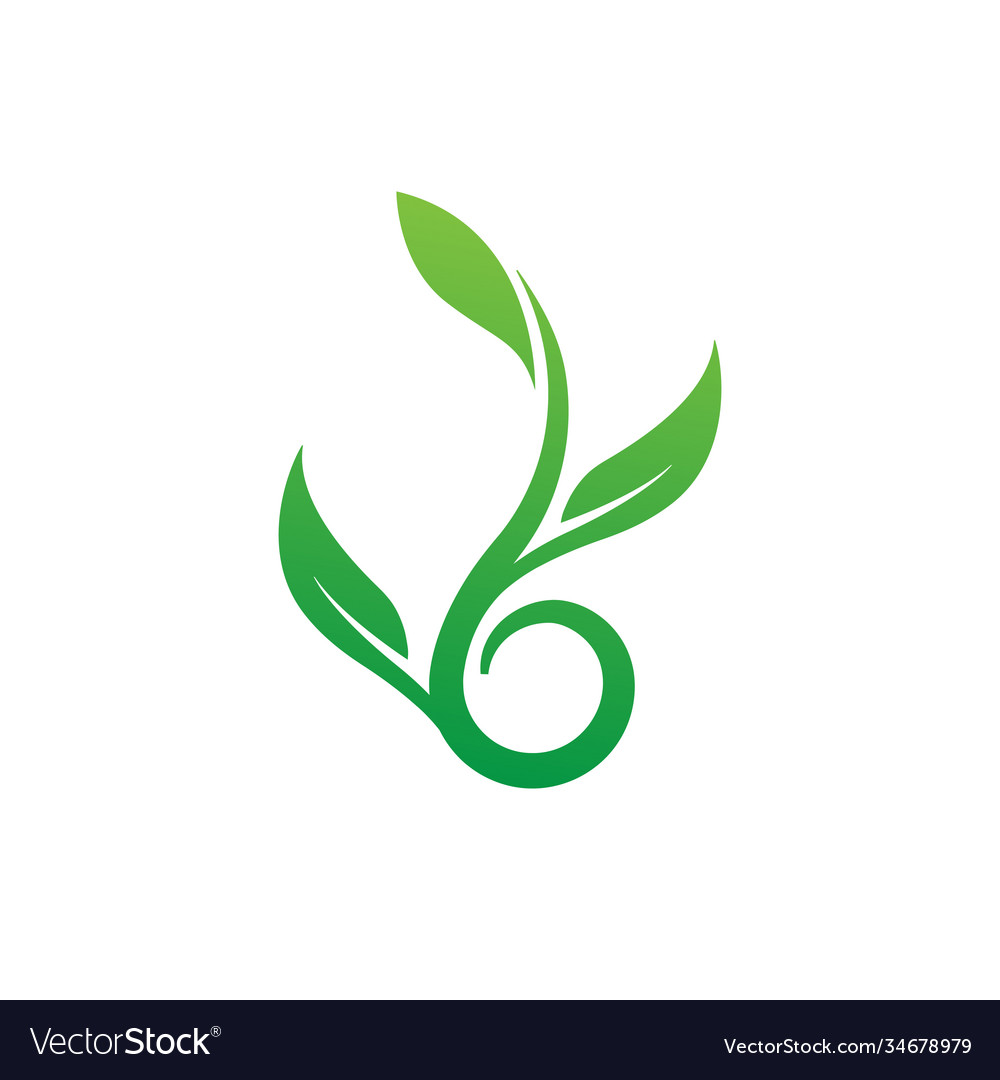 Leaf logo green plant bio eco natural organic herb