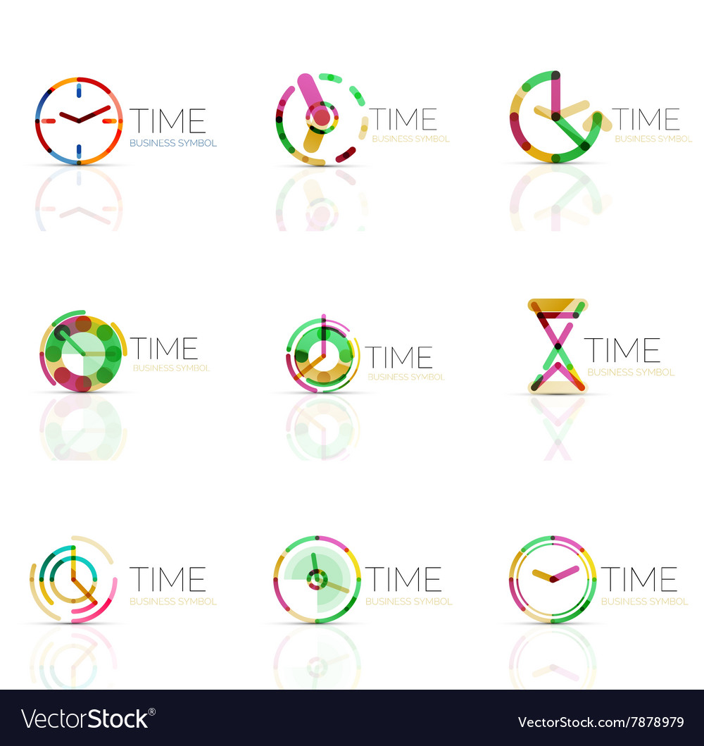 Linear time abstract logo set connected