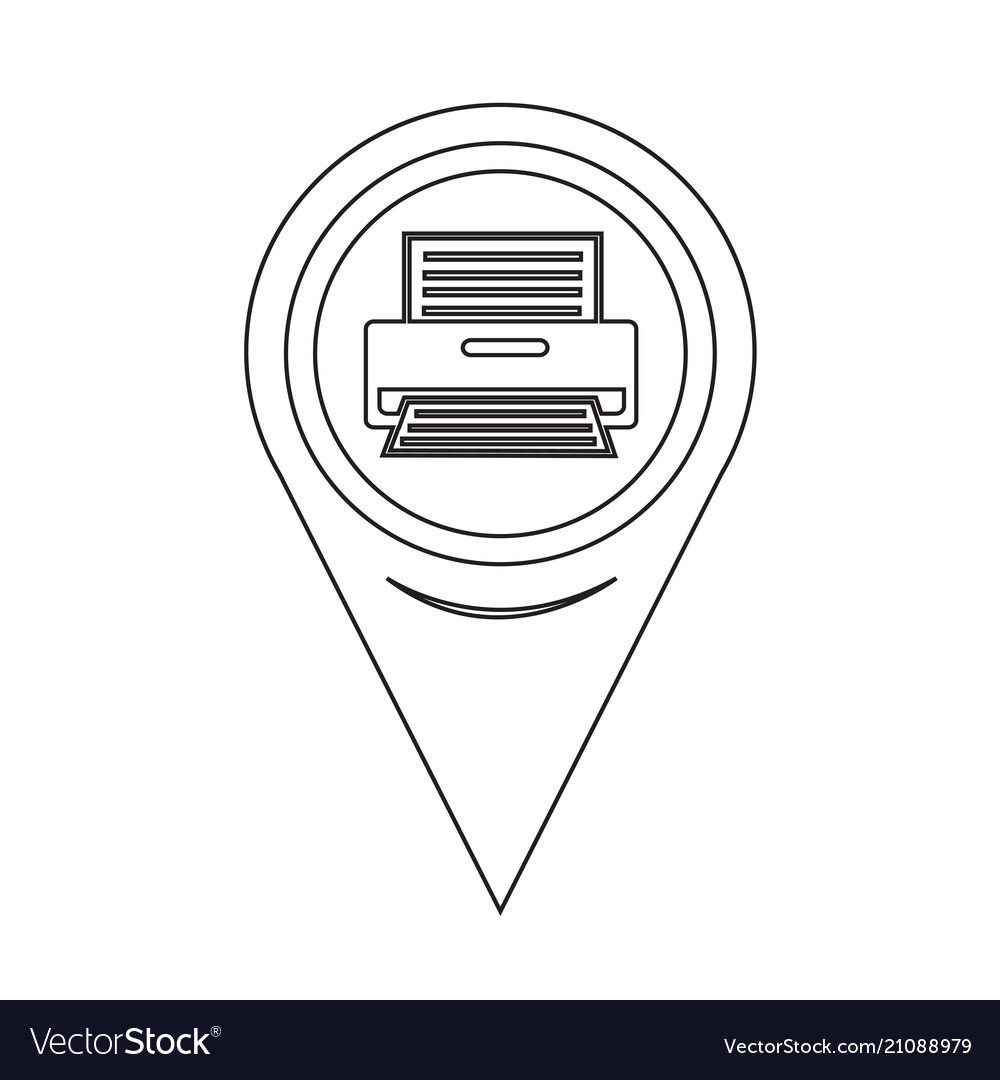 Map pointer printer icon