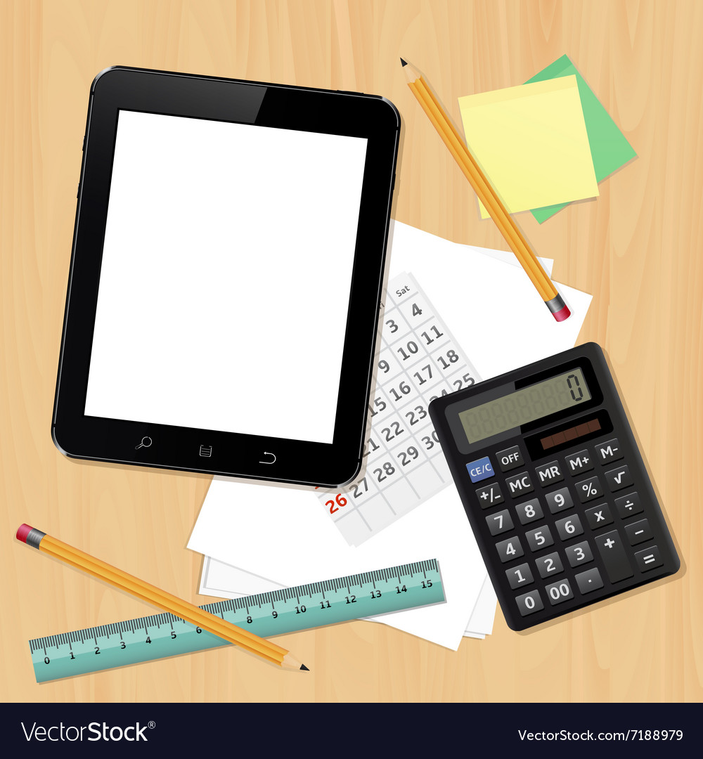 Office desk with business objects