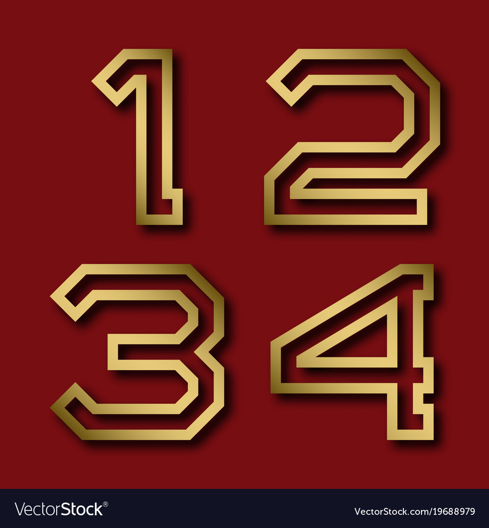 One two three four gold angular numbers