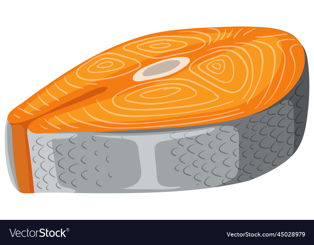 Raw salmon steak