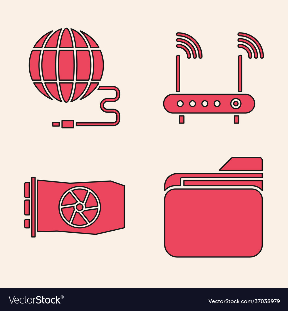 Set document folder social network router and wi